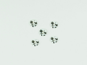 Deer, rabbit and tree river shell 12mm buttons