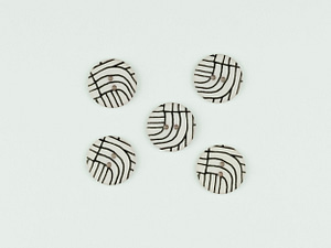 Black lines on off-white buttons 15mm