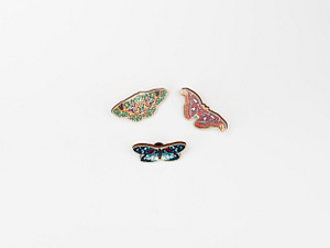 Wooden Moth Brooches
