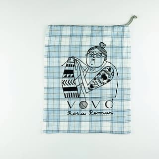 Vovó pale blue check